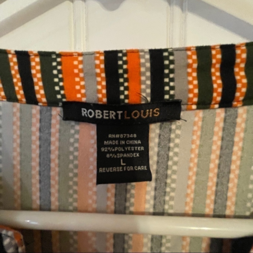 ROBERT LOUIS Striped Zippered Blouse Top Shirt - Picture 6 of 8